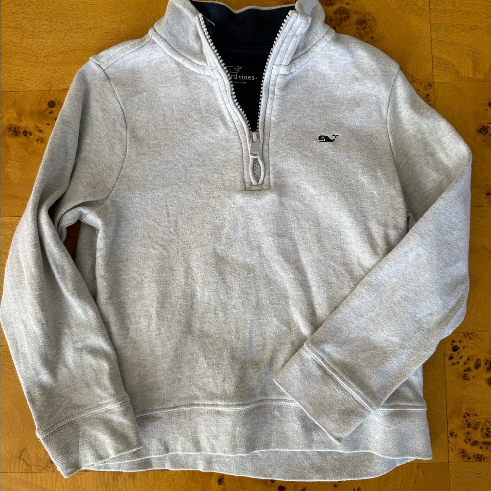 Vineyard Vines Men's Light Gray Zip-Up Sweater